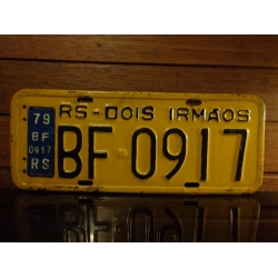 Placa Automotiva Amarela RS - BF 0917