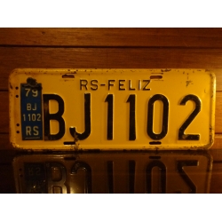 Placa Automotiva Amarela RS - BJ 1102