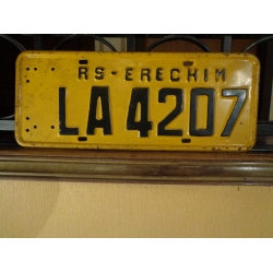 Placa Automotiva Amarela RS - LA 4207