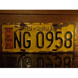 Placa Automotiva Amarela RS - NG 0958