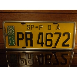 Placa Automotiva Amarela SP - PR 4672