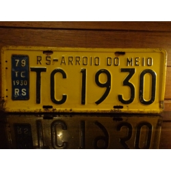 Placa Automotiva Amarela RS - TC 1930